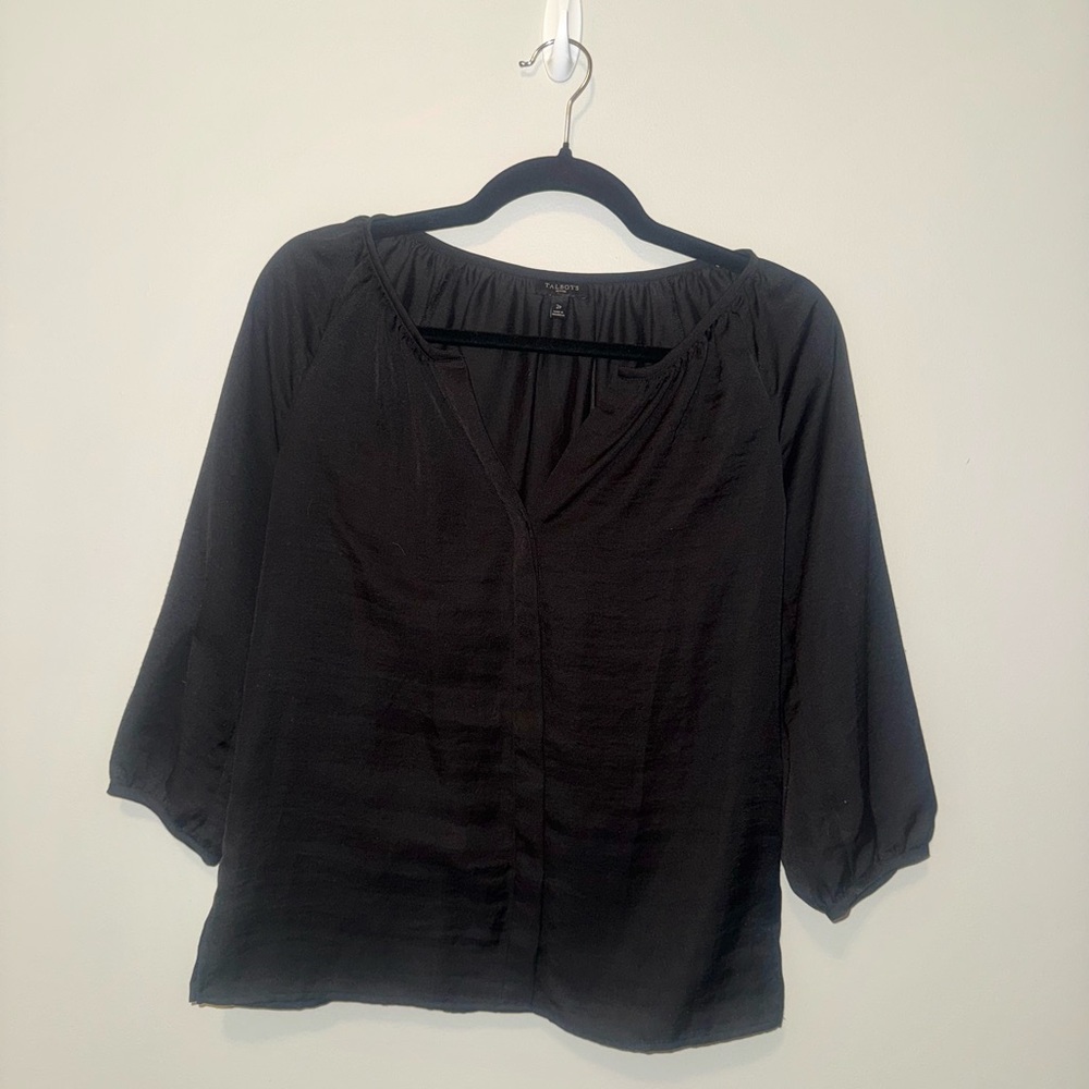 Talbots Elegant Black Blouse